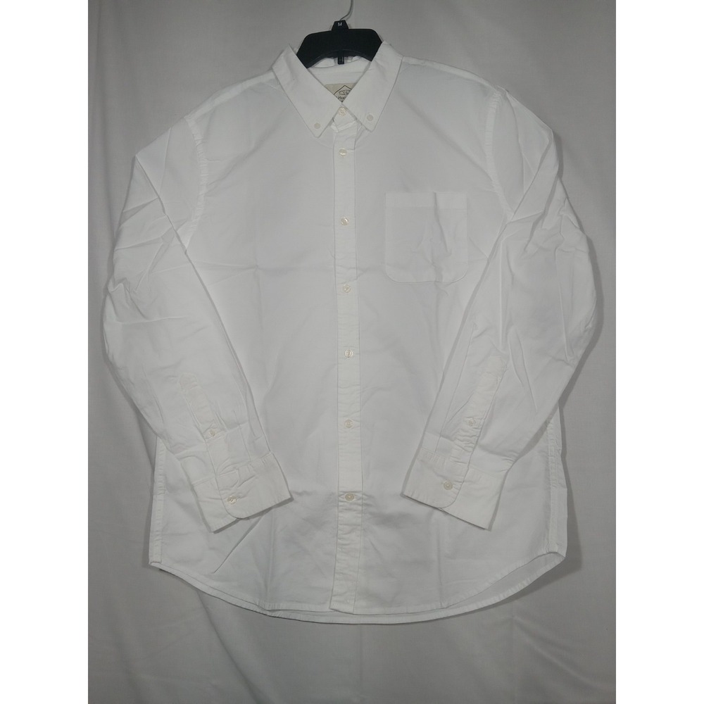 St John's Bay Button Down Shirt Men‎ Large White Long Sleeve